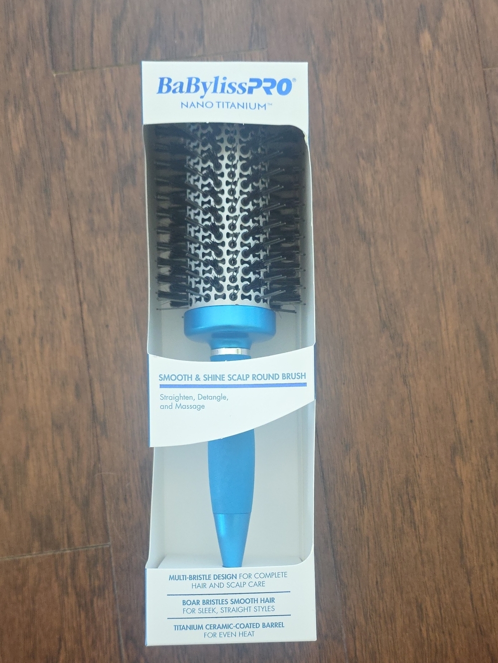 BaByliss Blue Nano Titanium Smooth & Shine Round Scalp Brush